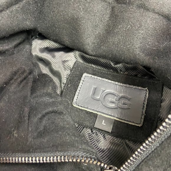 UGG Talia Sheepskin Shearling Trim Down Jacket - Picture 3 of 7